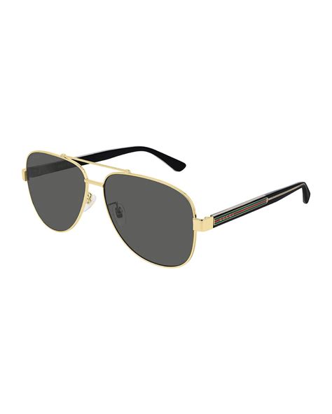 gucci glasses metal|Gucci aviator sunglasses for men.